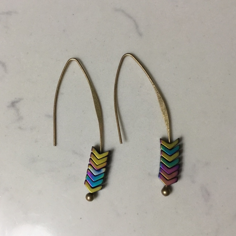 Chevron road multicolored earrings